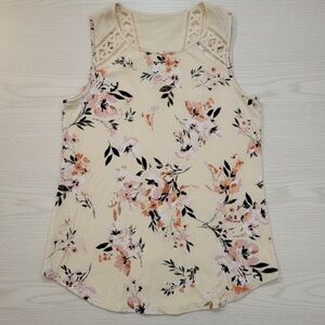 Daniel Rainn Petite XS Lace Tank Top Cream Pink Orange